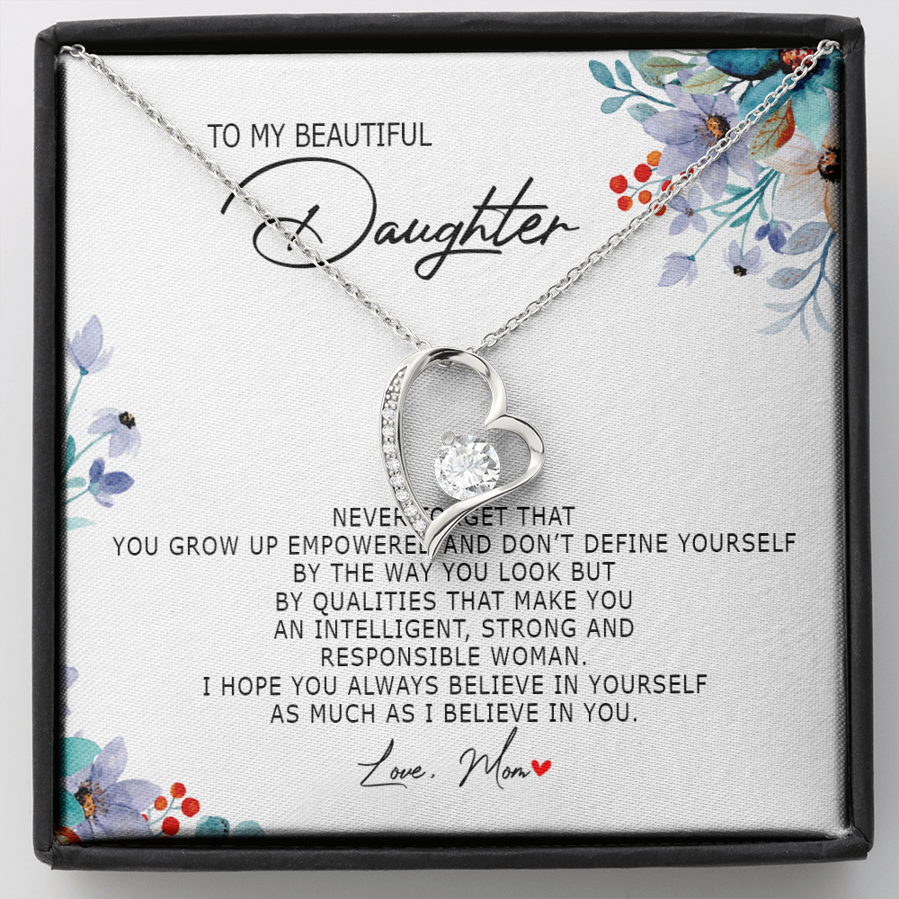 To My Beautiful Daughter - Always Believe In Yourself - Forever Love Necklace SO184T