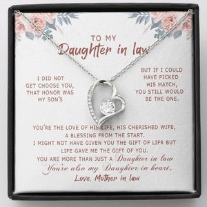 Daughter In Law - Life Gave Me The Gift Of You - Forever Love Necklace