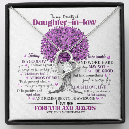 Daughter In Law - Mother In Law - Believe In Yourself - Forever Love Necklace - Charming Present