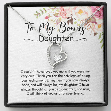 To My Bonus Daughter - You Are Always In My Heart - Forever Love Necklace SO164V - Charming Present