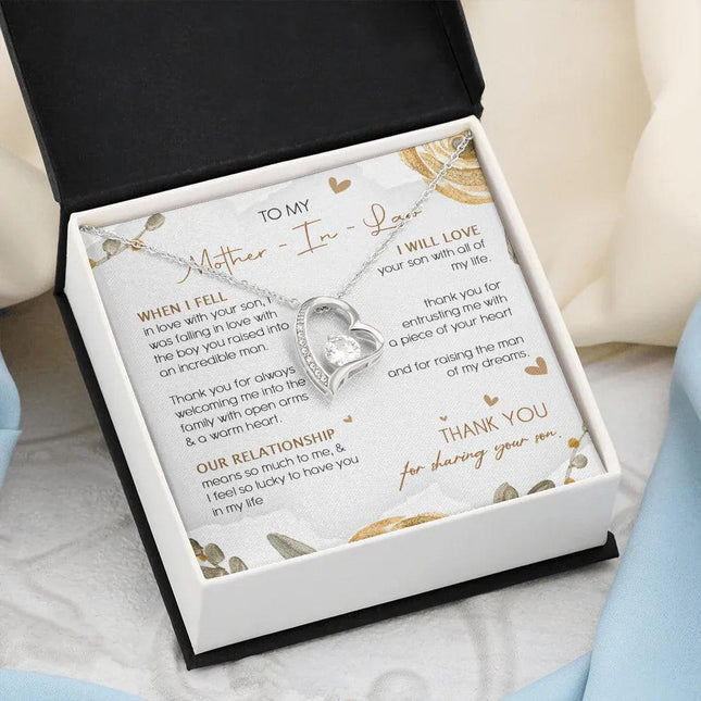 To My Mother In Law - Thank You For Sharing Your Son - Forever Love Necklace SO23TU - Charming Present