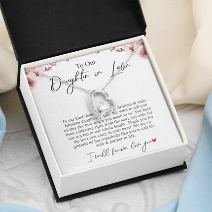 To Our Daughter In Law - Thank You For The Love - Forever Love Necklace SO169T - Charming Present