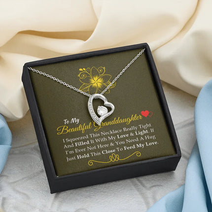 To My Beautiful Granddaughter - Feel My Love - Forever Love Necklace SO160V - Charming Present