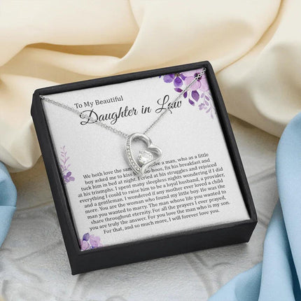 To My Beautiful Daughter In Law - I Will Forever Love You - Forever Love Necklace SO180T - Charming Present