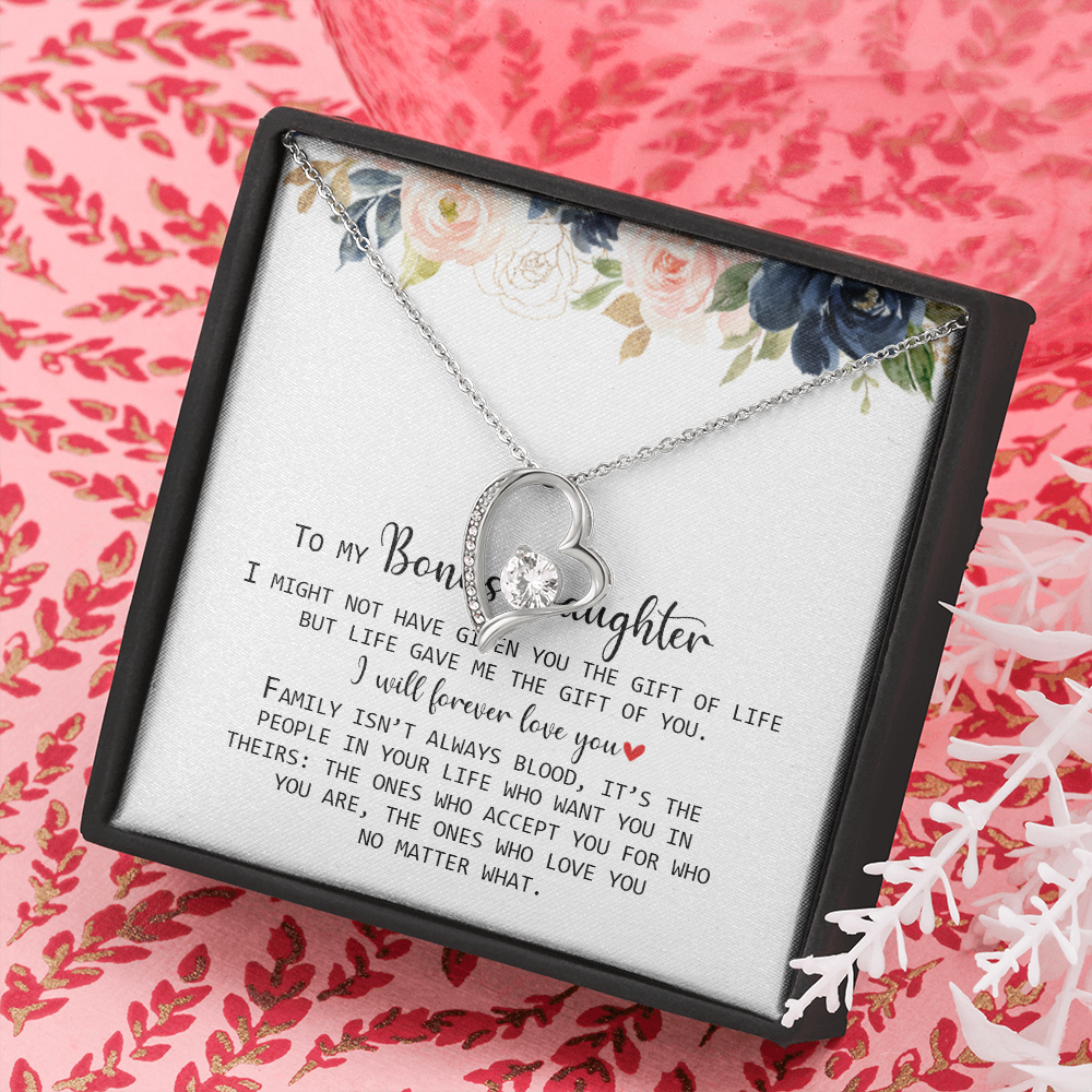 To My Bonus Daughter - Love You No Matter What - Forever Love Necklace SO168V