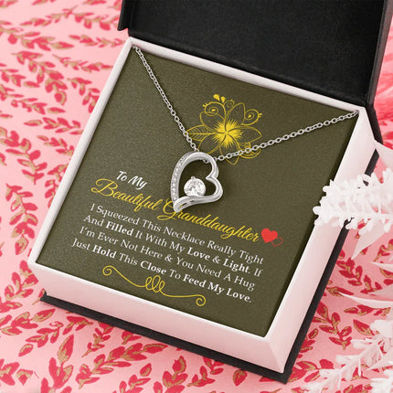 To My Beautiful Granddaughter - Feel My Love - Forever Love Necklace SO160V - Charming Present