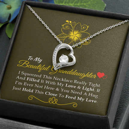 To My Beautiful Granddaughter - Feel My Love - Forever Love Necklace SO160V - Charming Present