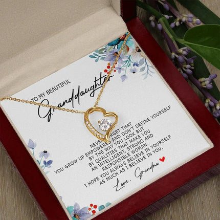 To My Beautiful Granddaughter - Always Believe In Yourself - Forever Love Necklace SO184Tv1 - Charming Present