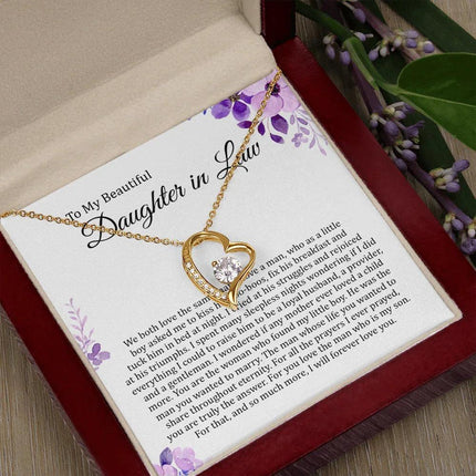 To My Beautiful Daughter In Law - I Will Forever Love You - Forever Love Necklace SO180T - Charming Present