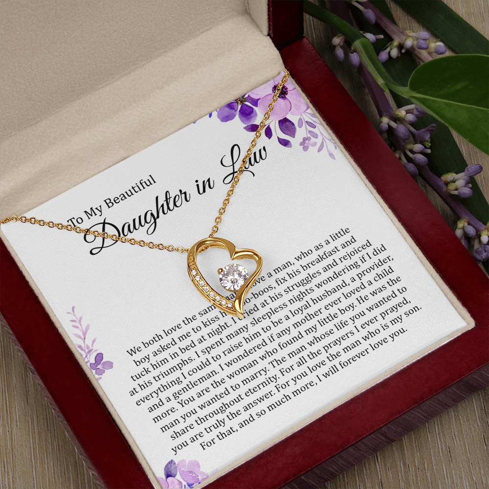 To My Beautiful Daughter In Law - I Will Forever Love You - Forever Love Necklace SO180T