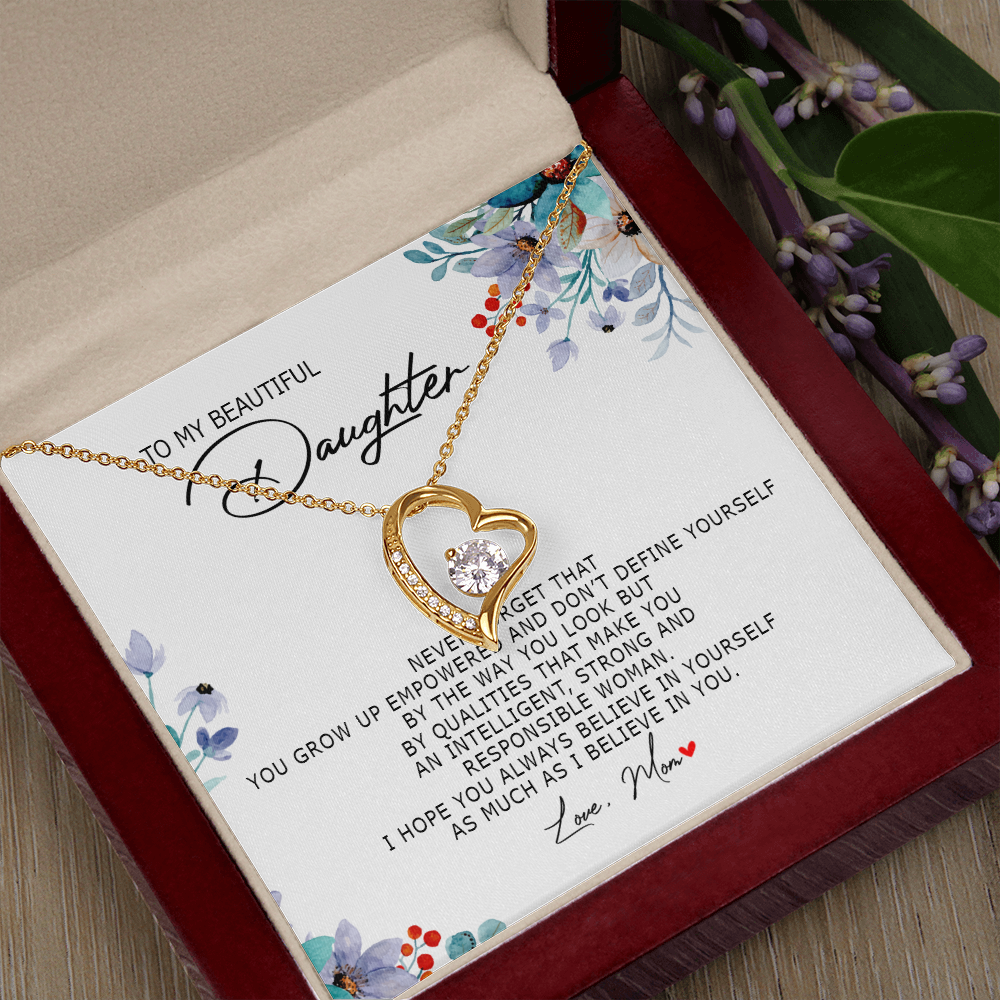 To My Beautiful Daughter - Always Believe In Yourself - Forever Love Necklace SO184T