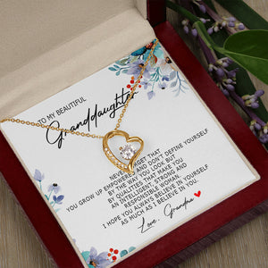 To My Beautiful Granddaughter - Always Believe In Yourself - Forever Love Necklace SO184Tv1