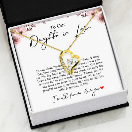 To Our Daughter In Law - Thank You For The Love - Forever Love Necklace SO169T - Charming Present