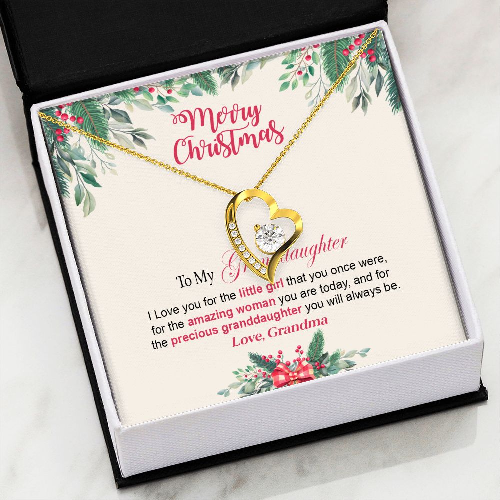 Granddaughter Grandma - Merry Christmas - Forever Love Necklace