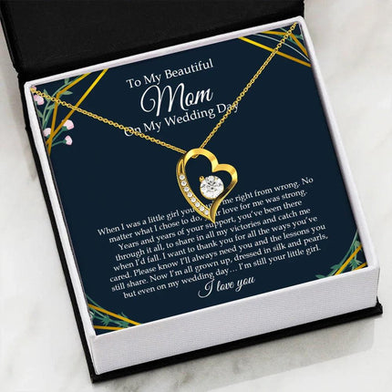 To My Beautiful Mom On My Wedding Day - Forever Love Necklace SO153V - Charming Present