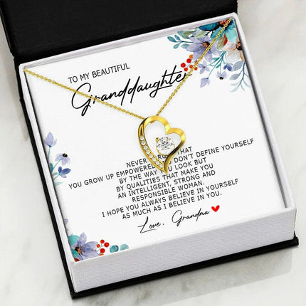 To My Beautiful Granddaughter - Always Believe In Yourself - Forever Love Necklace SO184Tv1 - Charming Present