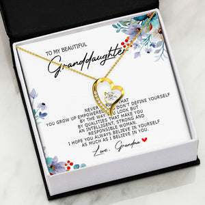 To My Beautiful Granddaughter - Always Believe In Yourself - Forever Love Necklace SO184Tv1