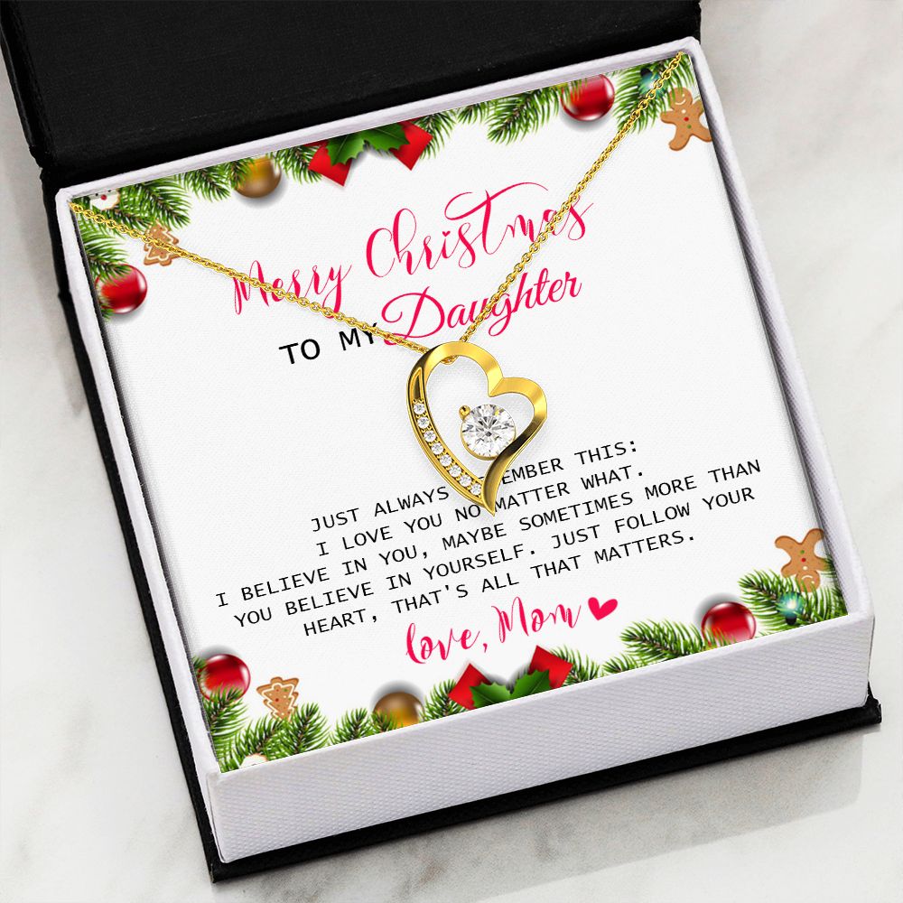 Daughter Mom - Merry Christmas - Forever Love Necklace