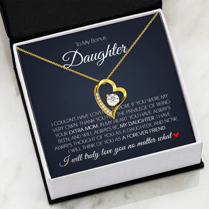 To My Bonus Daughter - Love You Forever - Forever Love Necklace SO171T - Charming Present