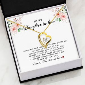 To My Daughter In Law - Blessed And Lucky - Forever Love Necklace SO177V