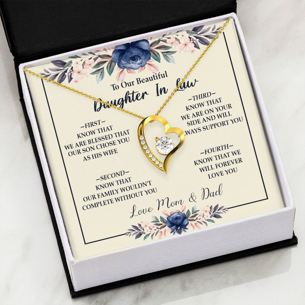 Daughter In Law - Mom And Dad - Forever Love Necklace