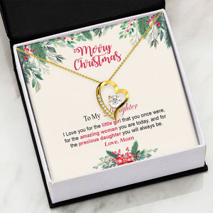 Daughter Mom - Merry Christmas - Forever Love Necklace