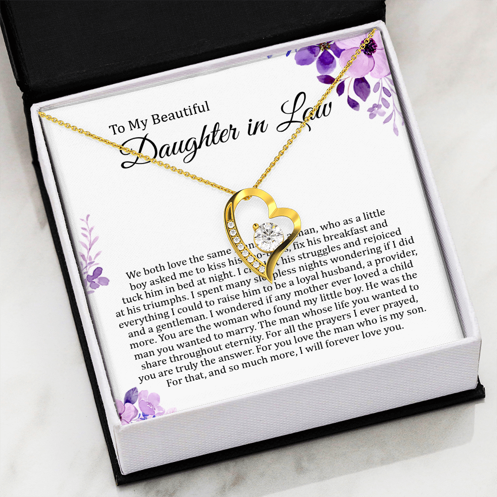 To My Beautiful Daughter In Law - I Will Forever Love You - Forever Love Necklace SO180T