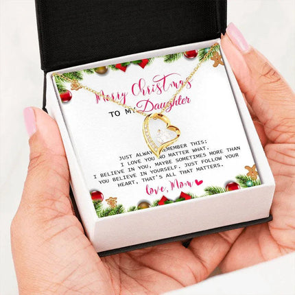Daughter Mom - Merry Christmas - Forever Love Necklace - Charming Present