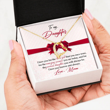 To My Daughter - I Love You For The Little Girl - Forever Love Necklace SO157V - Charming Present