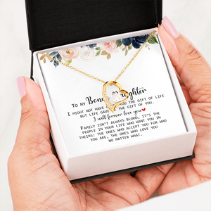 To My Bonus Daughter - Love You No Matter What - Forever Love Necklace SO168V