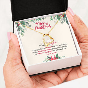 Daughter Mom - Merry Christmas - Forever Love Necklace