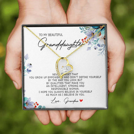 To My Beautiful Granddaughter - Always Believe In Yourself - Forever Love Necklace SO184Tv1 - Charming Present
