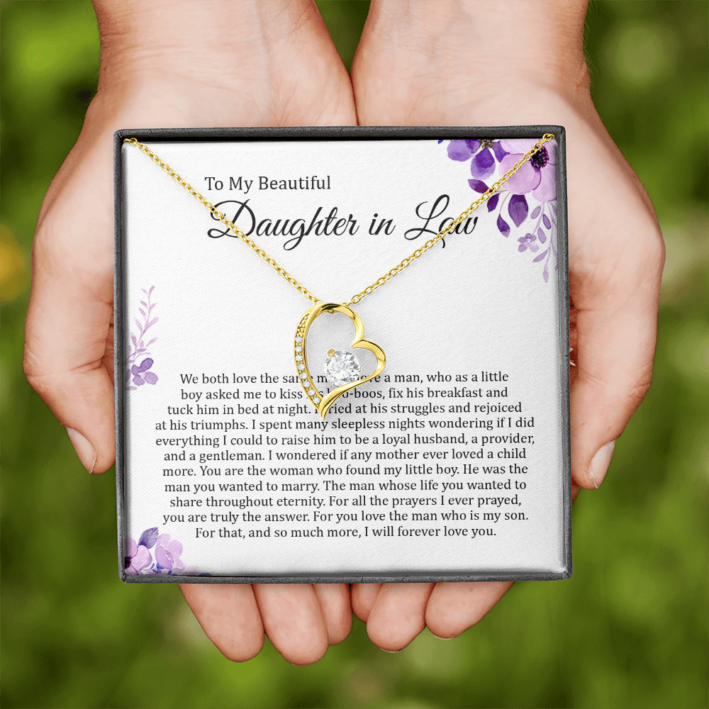 To My Beautiful Daughter In Law - I Will Forever Love You - Forever Love Necklace SO180T