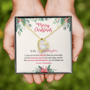 Granddaughter Grandma - Merry Christmas - Forever Love Necklace