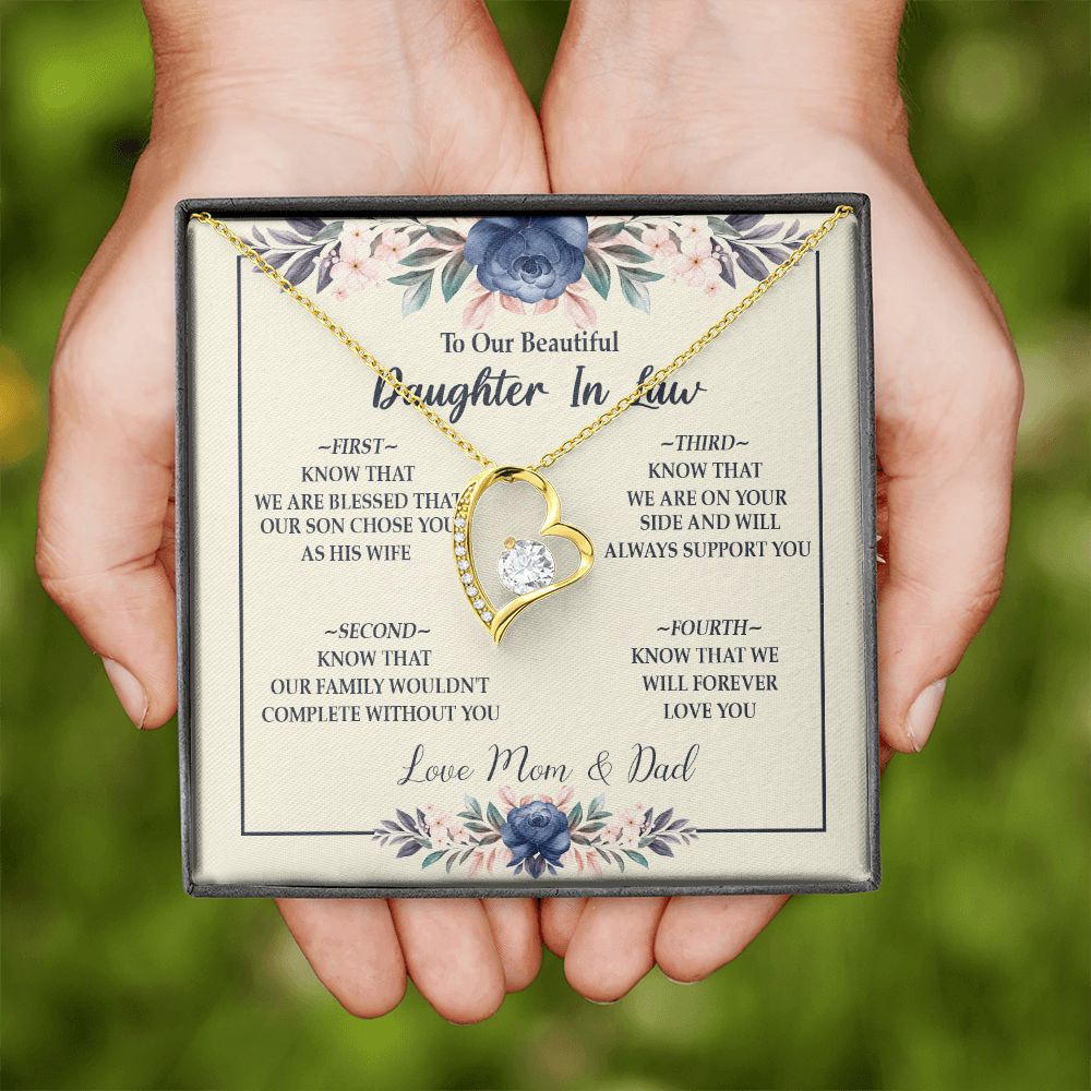 Daughter In Law - Mom And Dad - Forever Love Necklace