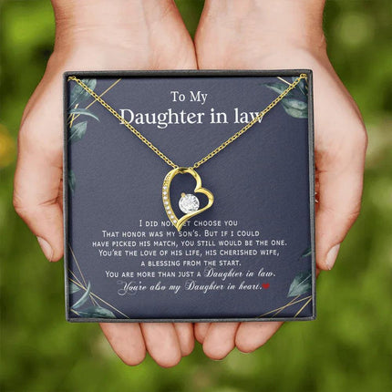 To My Daughter In Law - You Are Also My Daughter In Heart - Forever Love Necklace SO179V - Charming Present