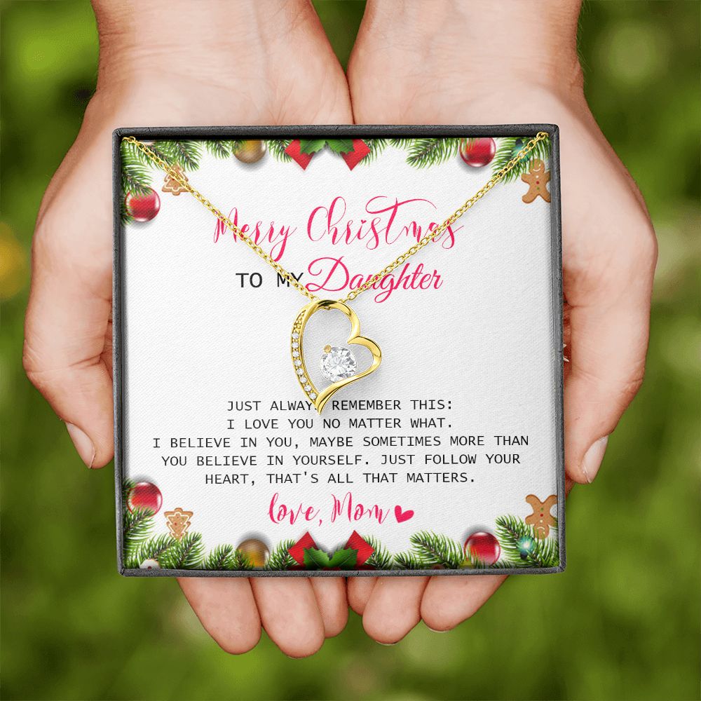 Daughter Mom - Merry Christmas - Forever Love Necklace