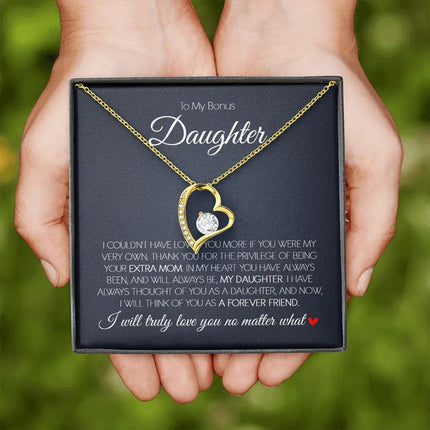 To My Bonus Daughter - Love You Forever - Forever Love Necklace SO171T - Charming Present