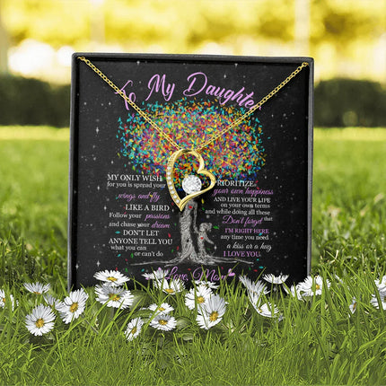 To My Daughter - Live Your Life - Forever Love Necklace SO178T - Charming Present