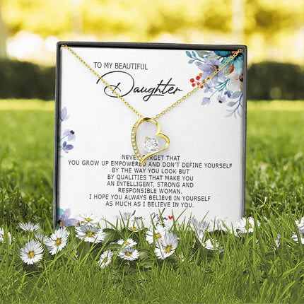 To My Beautiful Daughter - Always Believe In Yourself - Forever Love Necklace SO184T - Charming Present