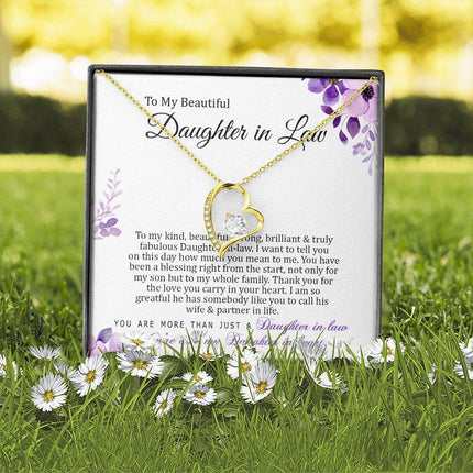 Daughter In Law - How Much You Mean To Me - Forever Love Necklace - Charming Present