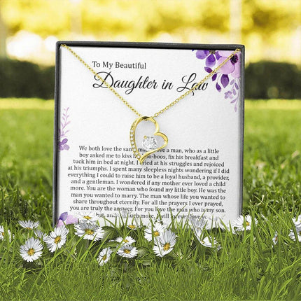 To My Beautiful Daughter In Law - I Will Forever Love You - Forever Love Necklace SO180T - Charming Present