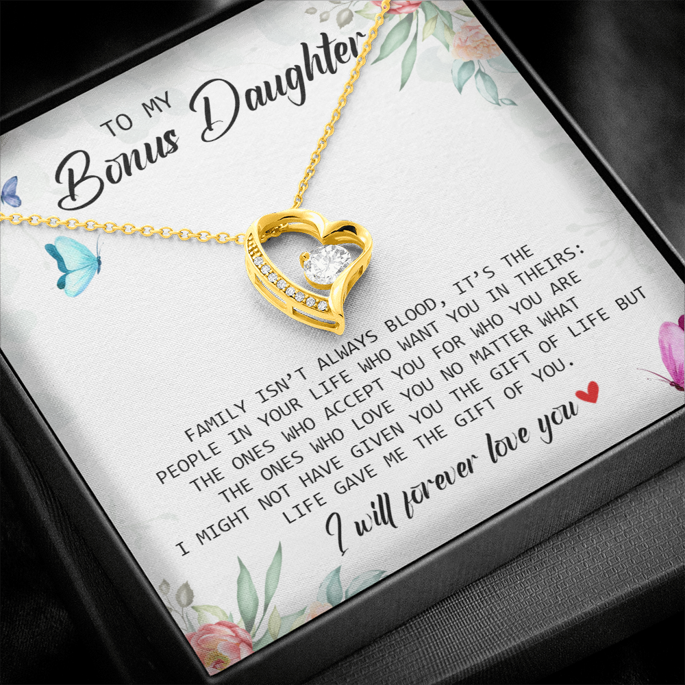 To My Bonus Daughter - I Will Forever Love You - Forever Love Necklace SO166V