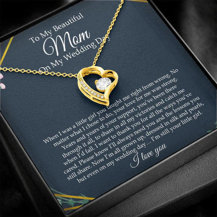 To My Beautiful Mom On My Wedding Day - Forever Love Necklace SO153V - Charming Present