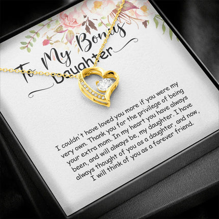 To My Bonus Daughter - You Are Always In My Heart - Forever Love Necklace SO164V - Charming Present