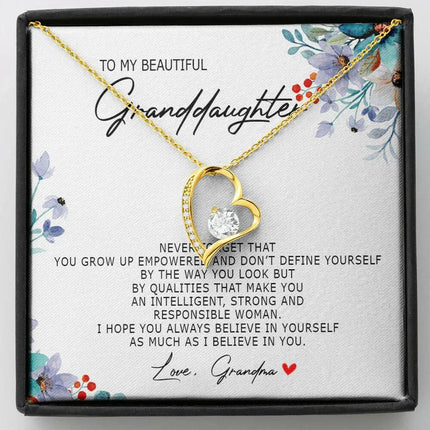 To My Beautiful Granddaughter - Always Believe In Yourself - Forever Love Necklace SO184Tv1 - Charming Present