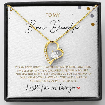 To My Bonus Daughter - Call You My Own - Forever Love Necklace SO163V - Charming Present