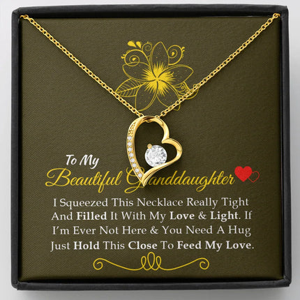To My Beautiful Granddaughter - Feel My Love - Forever Love Necklace SO160V - Charming Present