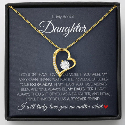 To My Bonus Daughter - Love You Forever - Forever Love Necklace SO171T - Charming Present