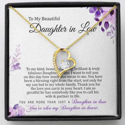 Daughter In Law - How Much You Mean To Me - Forever Love Necklace - Charming Present